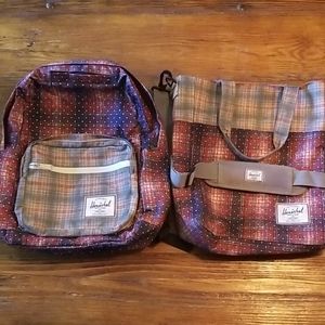 Herschel Tote and Backpack Set. Make offer!